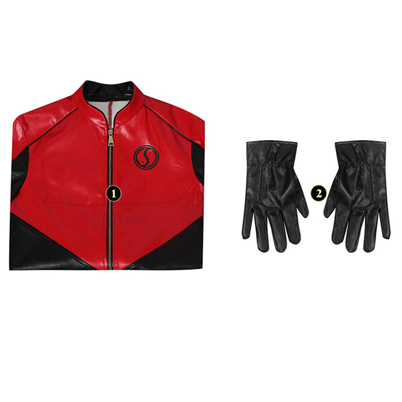 Marcus Hargreeve Costume The Umbrella Academy Sparrow Academy Cosplay Red Leather Uniform Suit - Image 3