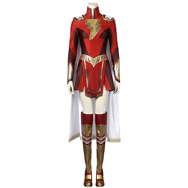 Shazam! Fury Of The Gods Mary Marvel Cosplay Lady Shazam Costume Supergirl Jumpsuit With Boots - Image 2