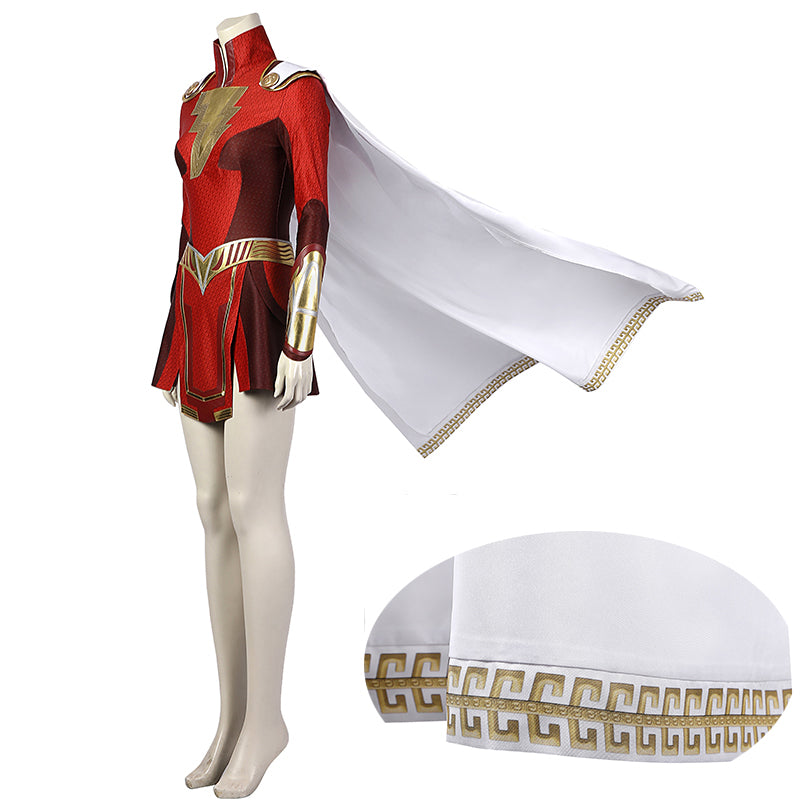 Shazam! Fury Of The Gods Mary Marvel Cosplay Lady Shazam Costume Supergirl Jumpsuit With Boots - Image 6