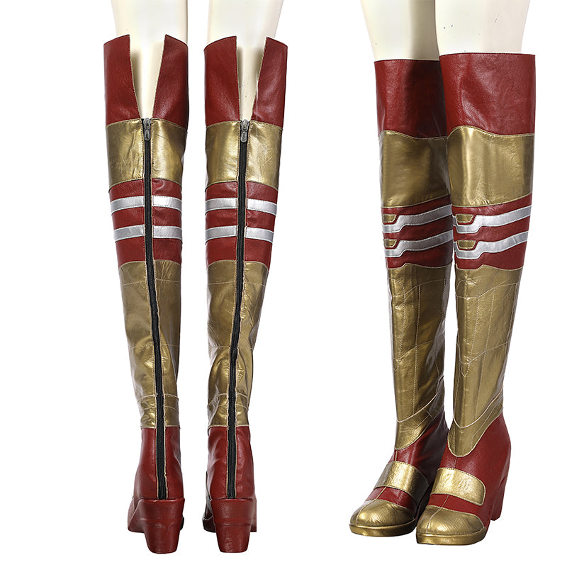 Shazam! Fury Of The Gods Mary Marvel Cosplay Lady Shazam Costume Supergirl Jumpsuit With Boots - Image 8