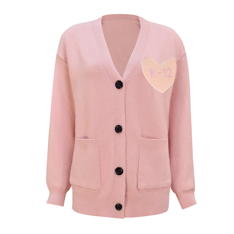 Melanie Martinez K 12 Cardigan Cosplay Costume K12 Crybaby Pink Sweater Black Buttons - Image 3