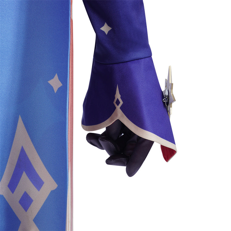 Genshin Impact Mona Megistus Cosplay Costume Anime Astrologist Purple Uniform Halloween Party Dress - Image 25