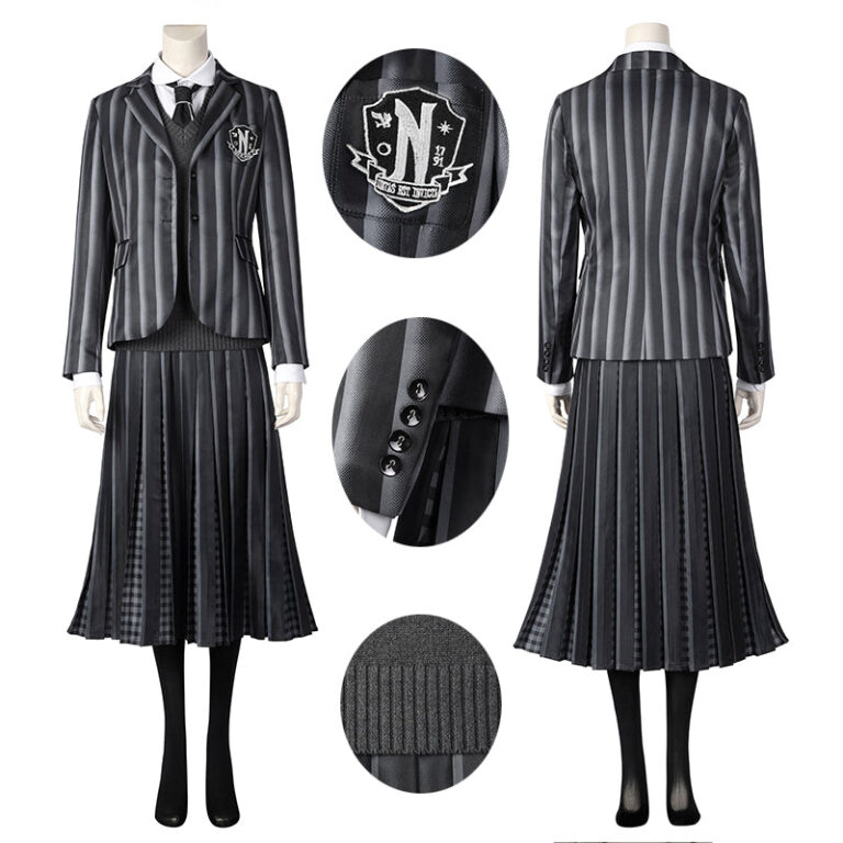 Wednesday Nevermore Academy uniform shown in the HEROCOS listing
