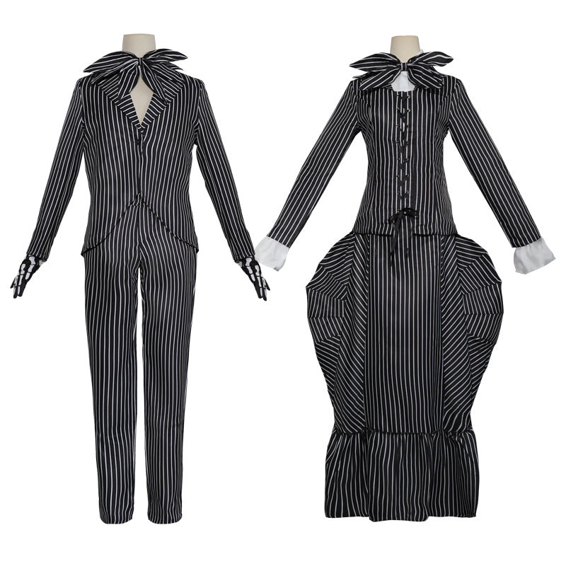 Nightmare Before Christmas Cosplay Jack/Sally Skelington Costume Halloween Carnival Suit - Image 2