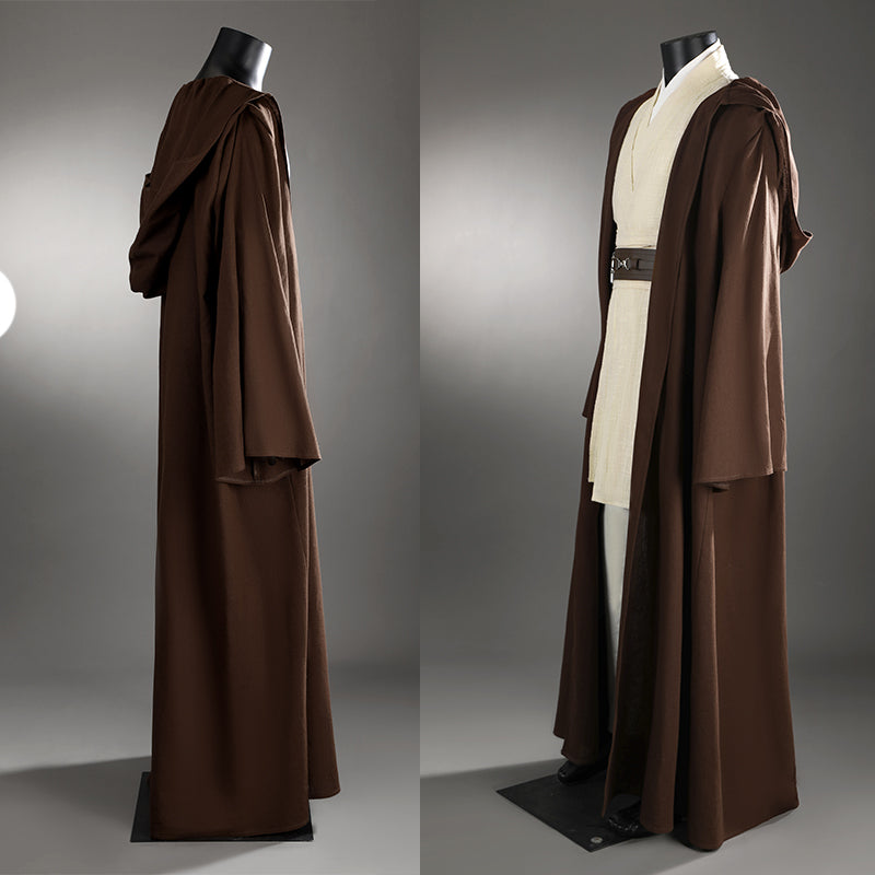 Obi-Wan Kenobi Cosplay Costume Attack of The Clones White Suit Halloween Outfit - Image 3