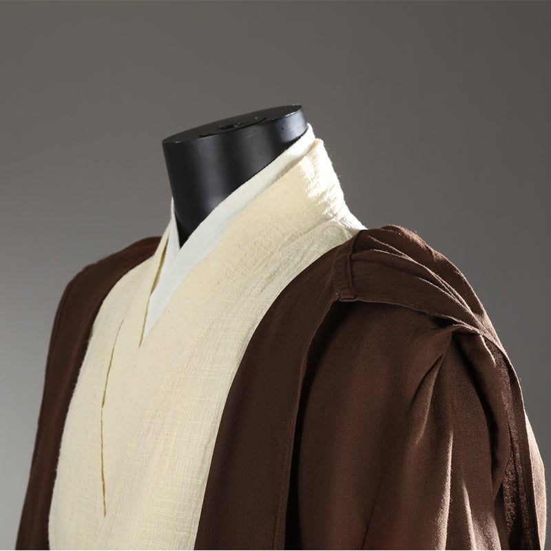Obi-Wan Kenobi Cosplay Costume Attack of The Clones White Suit Halloween Outfit - Image 13