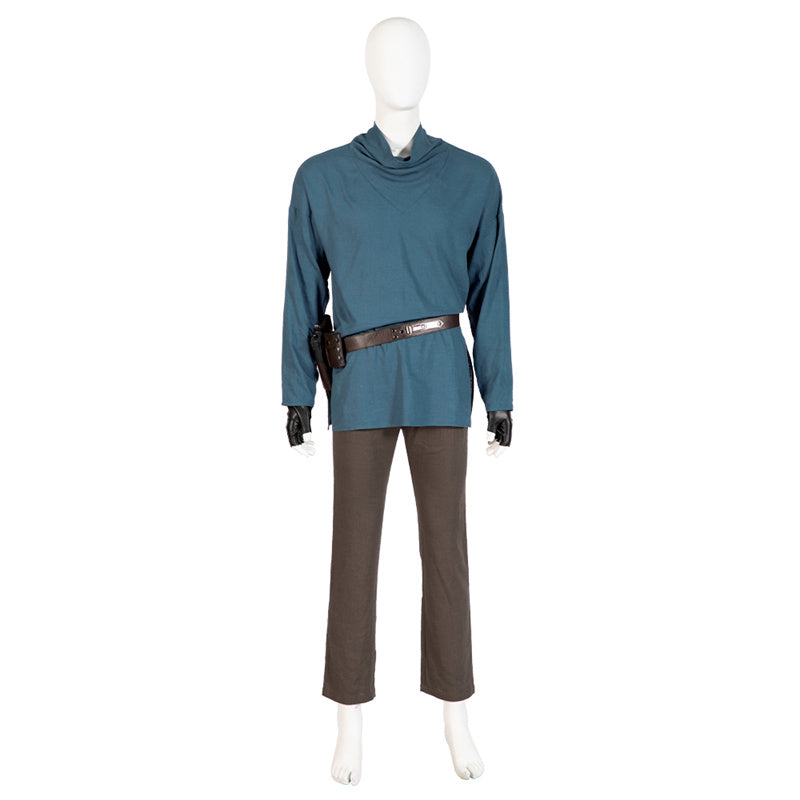 Obi-Wan Kenobi Costume Star Wars Jedi Master Cosplay Blue Shirt Suit Full Set - Image 7