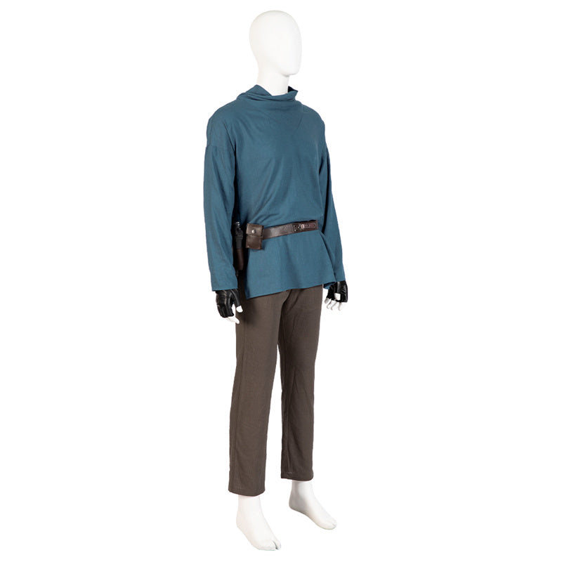 Obi-Wan Kenobi Costume Star Wars Jedi Master Cosplay Blue Shirt Suit Full Set - Image 8