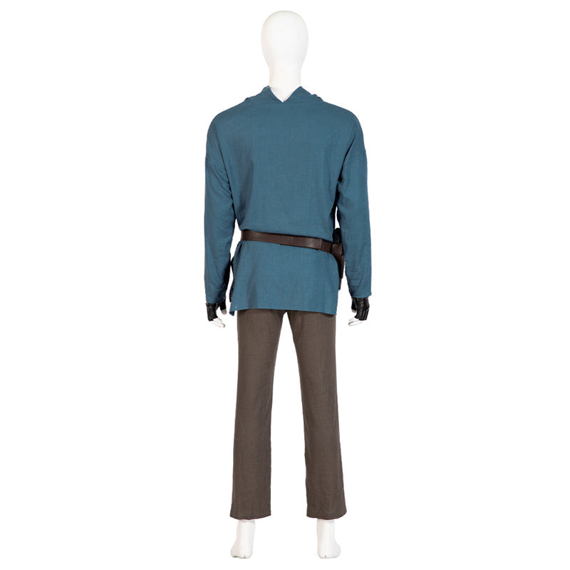 Obi-Wan Kenobi Costume Star Wars Jedi Master Cosplay Blue Shirt Suit Full Set - Image 9