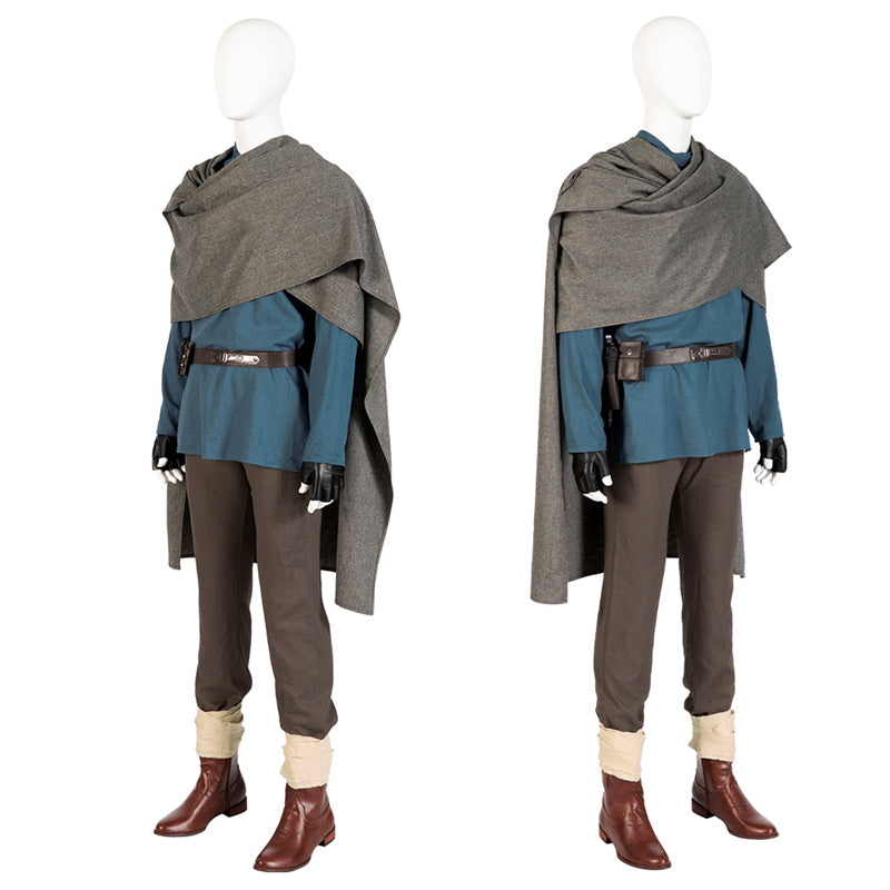 Obi-Wan Kenobi Costume Star Wars Jedi Master Cosplay Blue Shirt Suit Full Set - Image 3