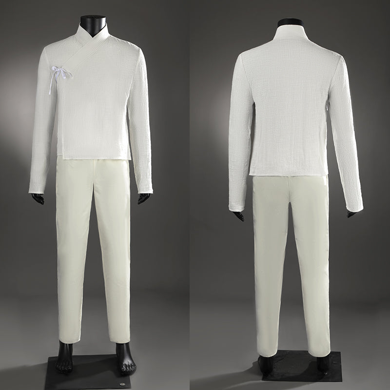 Obi-Wan Kenobi Cosplay Costume Attack of The Clones White Suit Halloween Outfit - Image 9