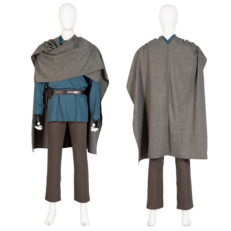 Obi-Wan Kenobi Costume Star Wars Jedi Master Cosplay Blue Shirt Suit Full Set - Image 4