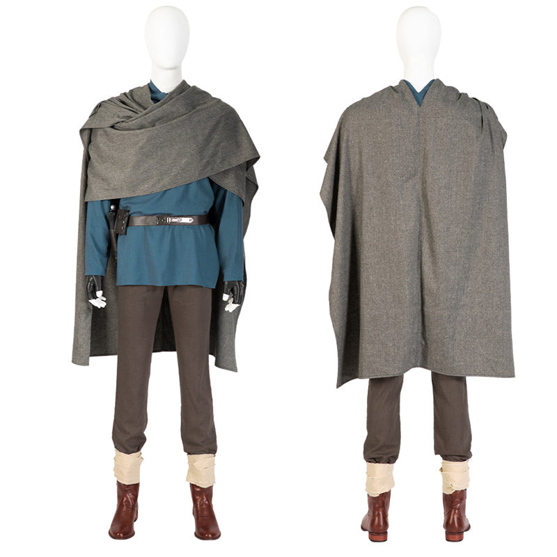 Obi-Wan Kenobi Costume Star Wars Jedi Master Cosplay Blue Shirt Suit Full Set - Image 2