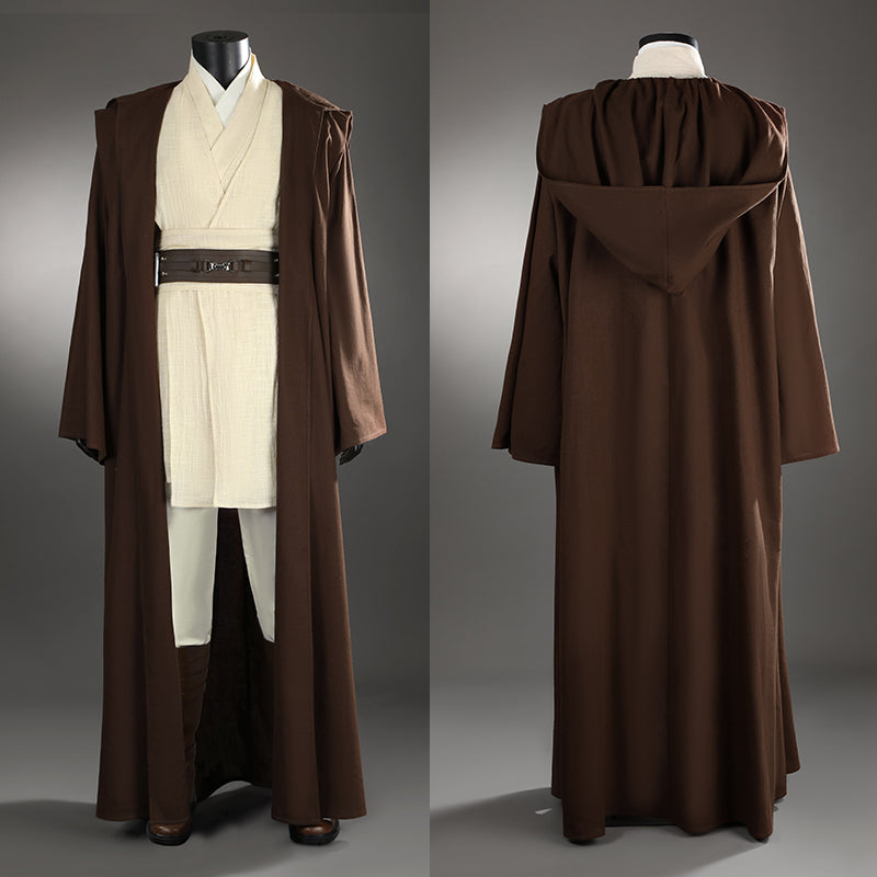 Obi-Wan Kenobi Cosplay Costume Attack of The Clones White Suit Halloween Outfit - Image 2