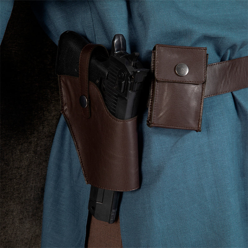 Obi-Wan Kenobi Costume Star Wars Jedi Master Cosplay Blue Shirt Suit Full Set - Image 14
