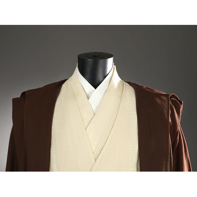 Obi-Wan Kenobi Cosplay Costume Attack of The Clones White Suit Halloween Outfit - Image 12