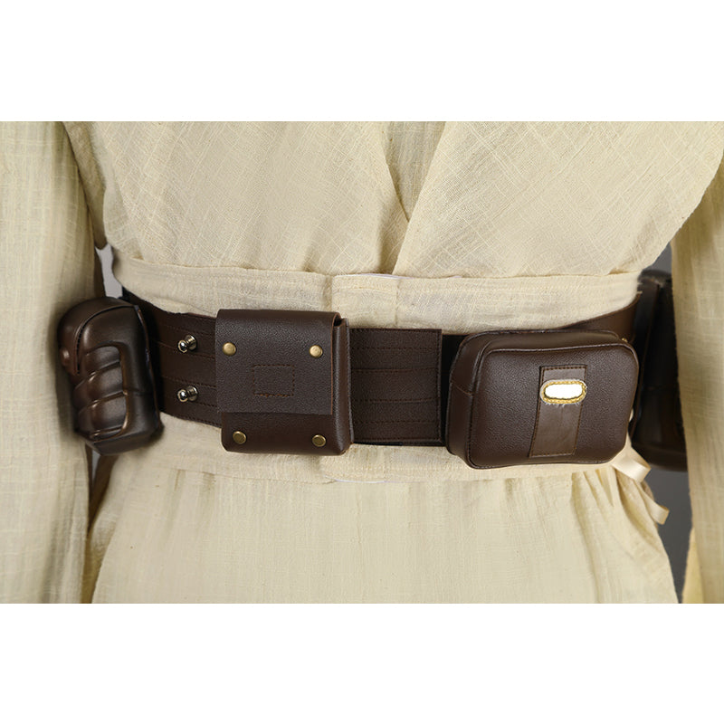 Obi-Wan Kenobi Cosplay Costume Attack of The Clones White Suit Halloween Outfit - Image 17