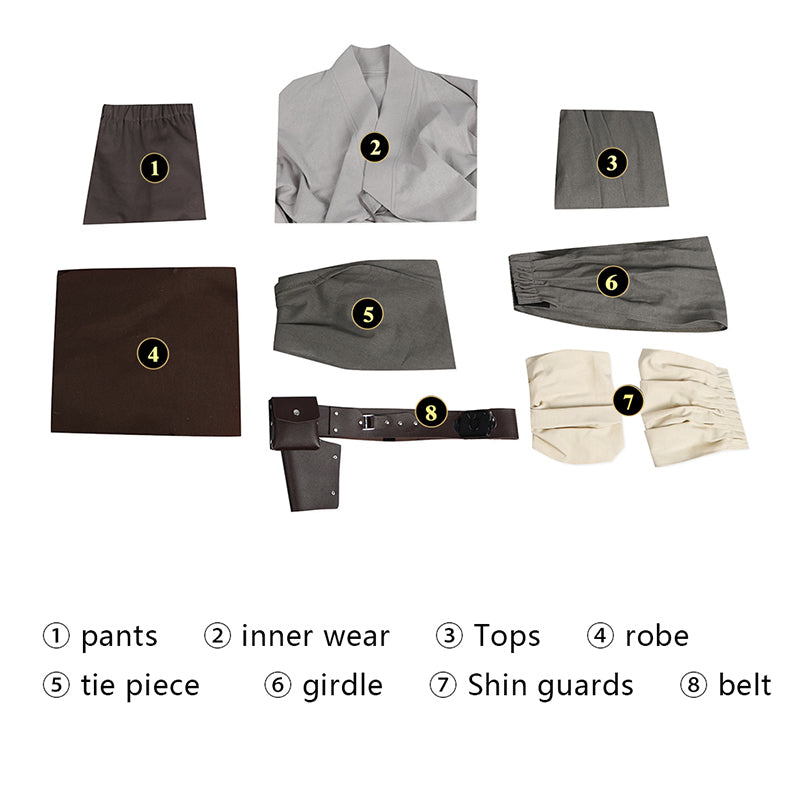 Obi-Wan Season 1 Cosplay Costumes Star Wars Obi-Wan Kenobi Grey Suit - Image 10