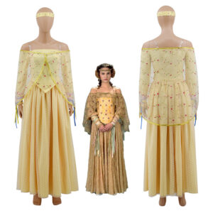 Padme Amidala Yellow Dress Star Wars Padme Cosplay Costume Halloween Party Suit