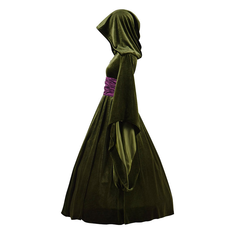 Star Wars Revenge of the Sith Padme Amidala Green Cloak Padme Velvet Dress Cosplay Costume - Image 4