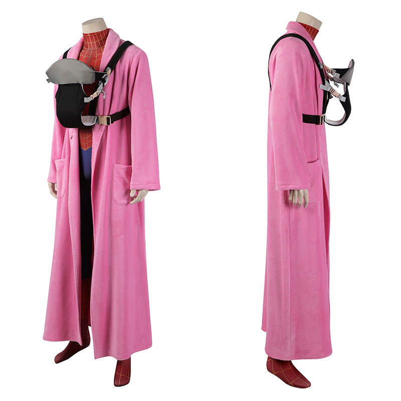 Spider-Man: Across The Spider-Verse Cosplay Costume Peter Parker Pink Robe Jumpsuit - Image 2