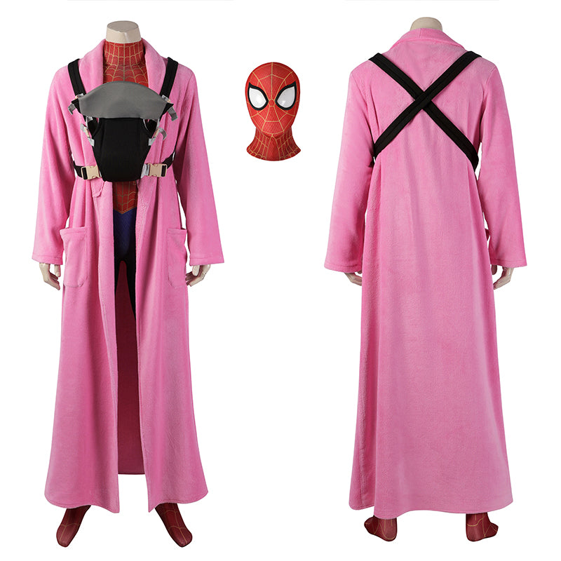 Spider-Man: Across The Spider-Verse Cosplay Costume Peter Parker Pink Robe Jumpsuit - Image 3
