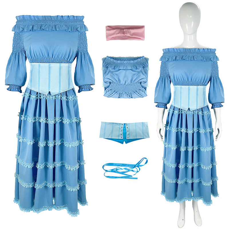 The Little Mermaid Princess Ariel Cosplay Costume Ariel Blue Dress Halloween Party Suit