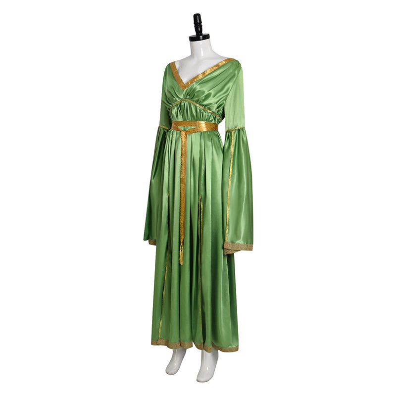 Star Wars: The Princess and The villain Leia Cosplay Costume Green Long Dress - Image 3