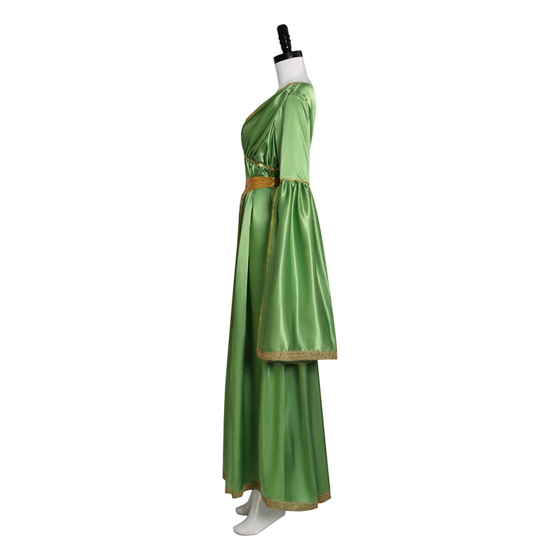 Star Wars: The Princess and The villain Leia Cosplay Costume Green Long Dress - Image 4