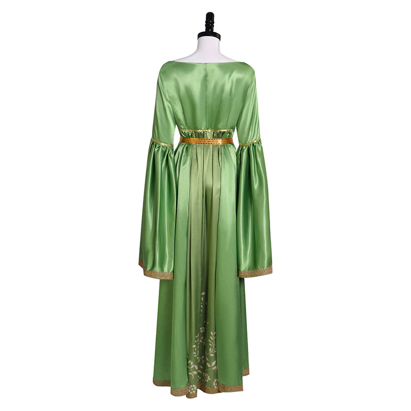Star Wars: The Princess and The villain Leia Cosplay Costume Green Long Dress - Image 5