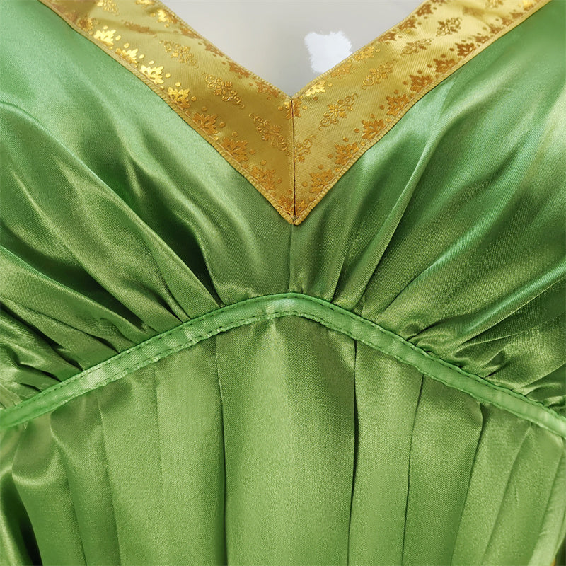 Star Wars: The Princess and The villain Leia Cosplay Costume Green Long Dress - Image 7