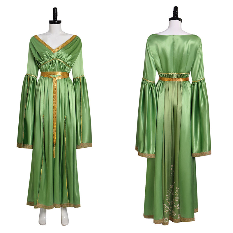 Star Wars: The Princess and The villain Leia Cosplay Costume Green Long Dress - Image 2