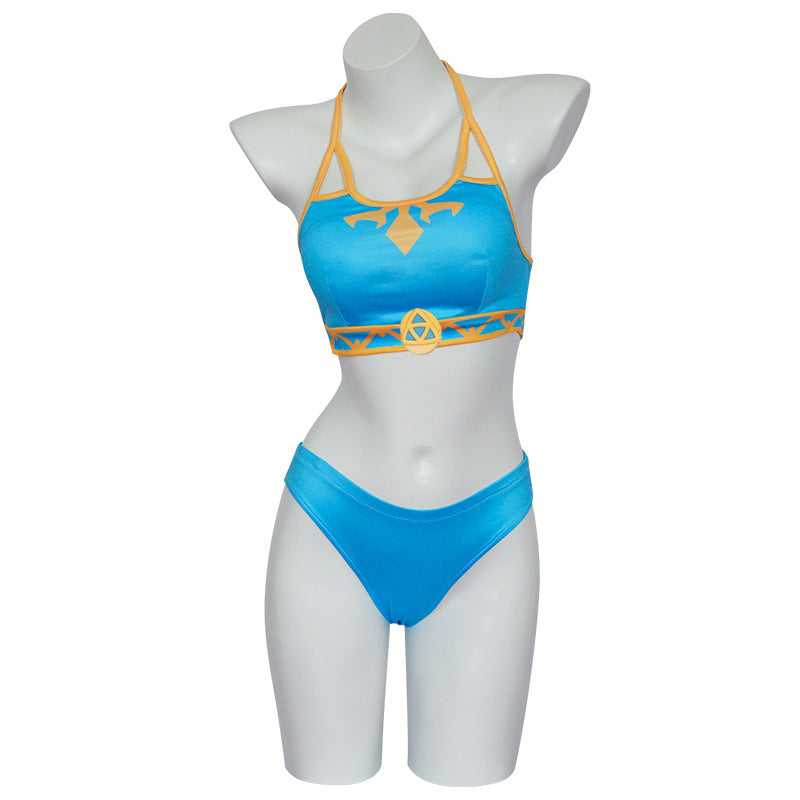 Tears of The Kingdom Cosplay Princess Zelda Swimsuit Costume Summer Wear Bikini - Image 2