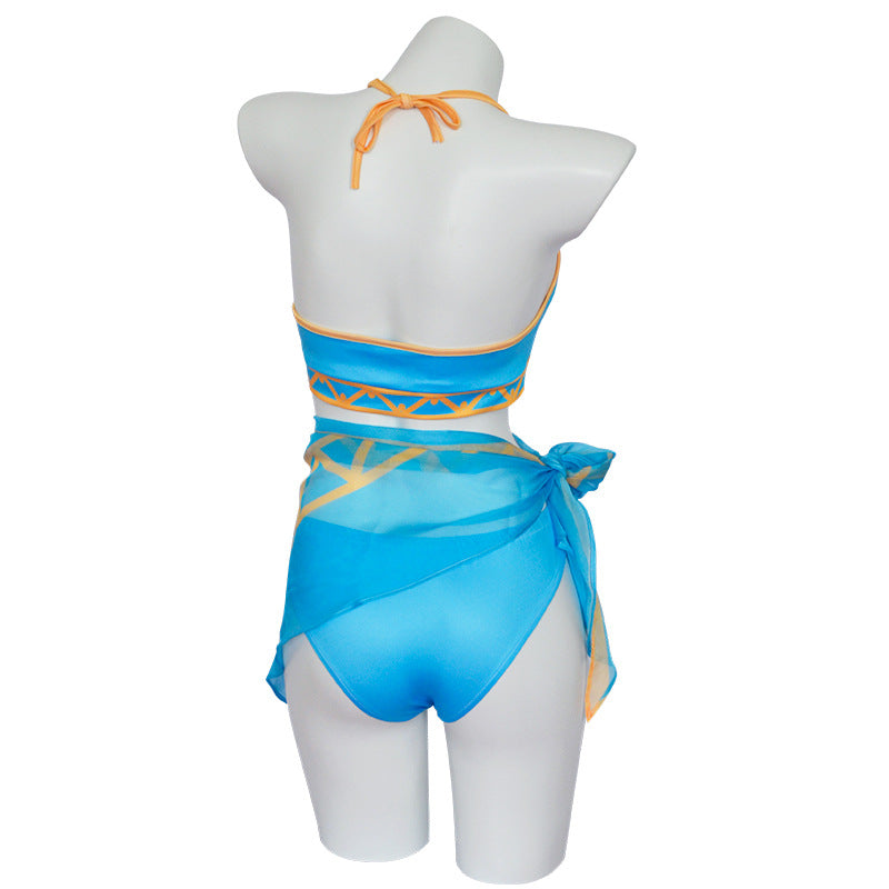 Tears of The Kingdom Cosplay Princess Zelda Swimsuit Costume Summer Wear Bikini - Image 3