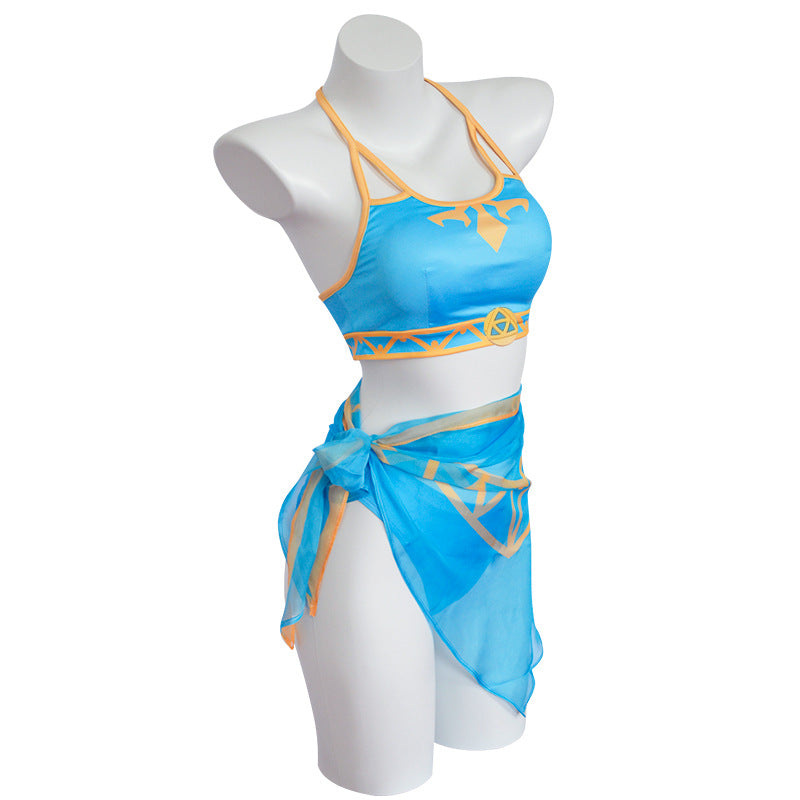 Tears of The Kingdom Cosplay Princess Zelda Swimsuit Costume Summer Wear Bikini - Image 6