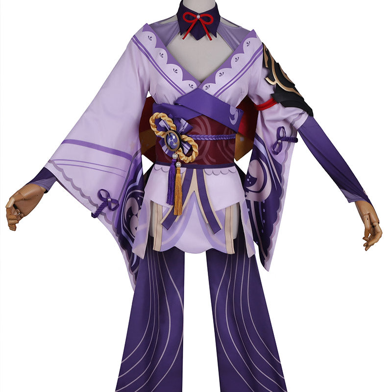 Genshin Impact Cosplay Raiden Shogun Costume Electro Archon Baal Dress Purple Kimono - Image 2