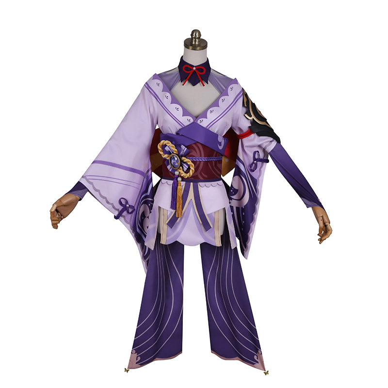 Genshin Impact Cosplay Raiden Shogun Costume Electro Archon Baal Dress Purple Kimono - Image 3