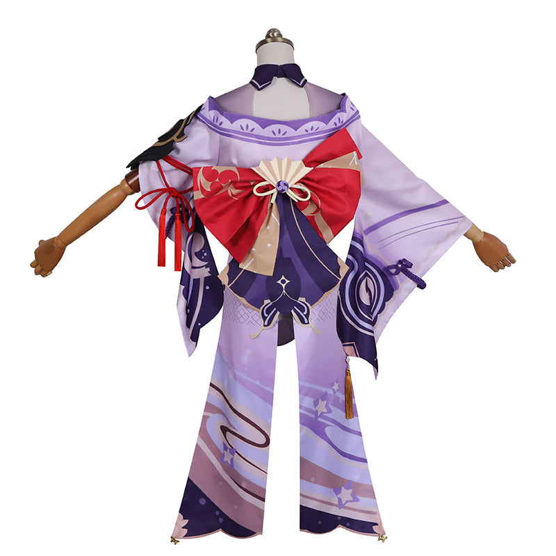 Genshin Impact Cosplay Raiden Shogun Costume Electro Archon Baal Dress Purple Kimono - Image 4
