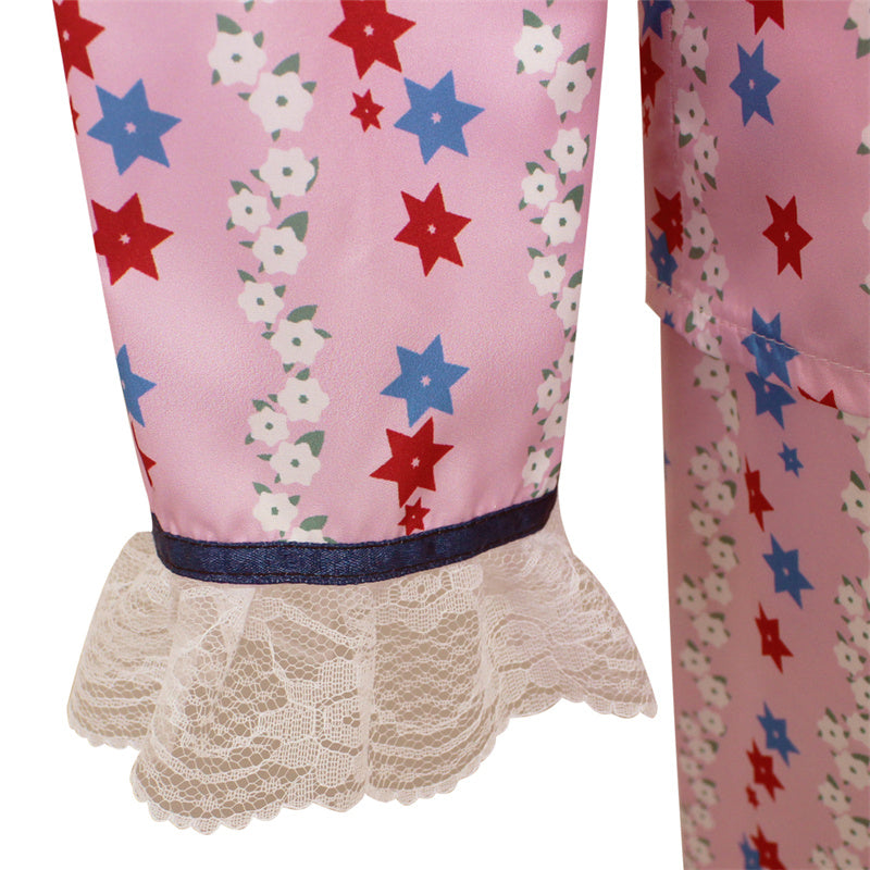 The Exorcist Regan Cosplay Costume Regan MacNeil Pink Top Pants Pajamas Halloween Outfit - Image 8