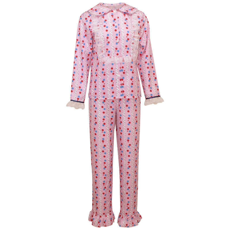 The Exorcist Regan Cosplay Costume Regan MacNeil Pink Top Pants Pajamas Halloween Outfit - Image 2