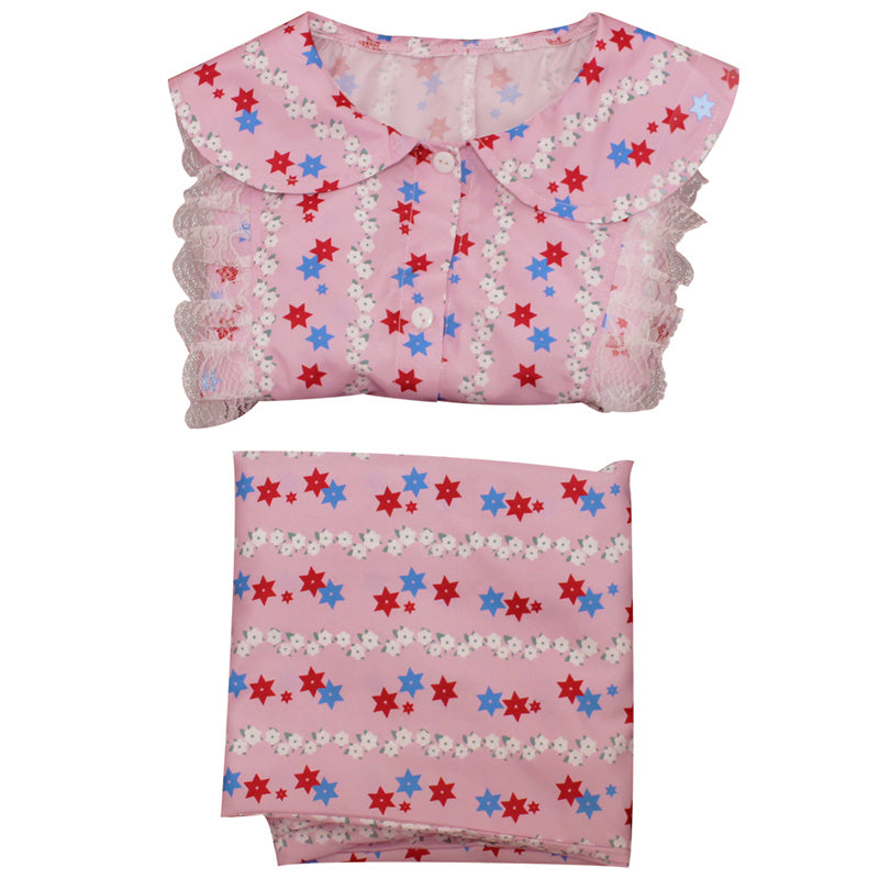 The Exorcist Regan Cosplay Costume Regan MacNeil Pink Top Pants Pajamas Halloween Outfit - Image 6