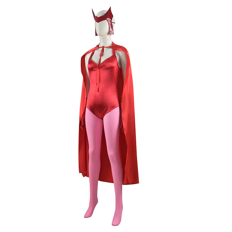 WandaVision Scarlet Witch Cosplay Costume Wanda Maximoff Women Red Jumpsuit - Image 2