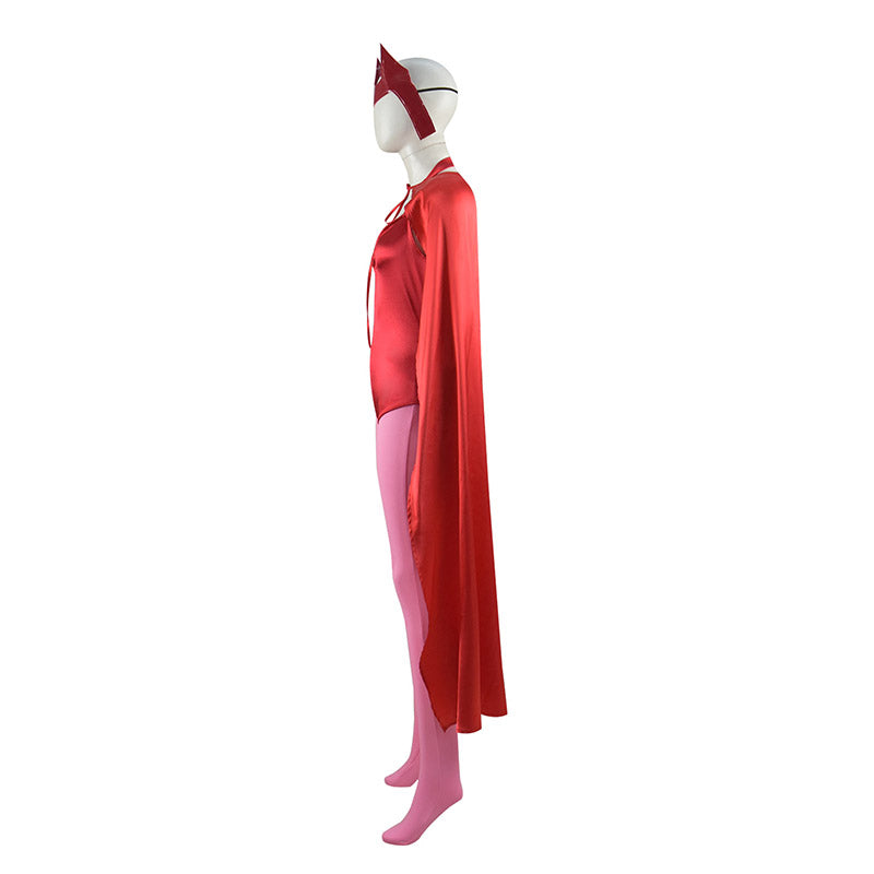 WandaVision Scarlet Witch Cosplay Costume Wanda Maximoff Women Red Jumpsuit - Image 3