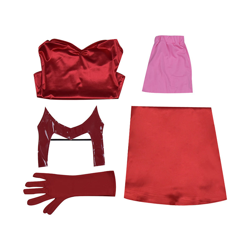 WandaVision Scarlet Witch Cosplay Costume Wanda Maximoff Women Red Jumpsuit - Image 4