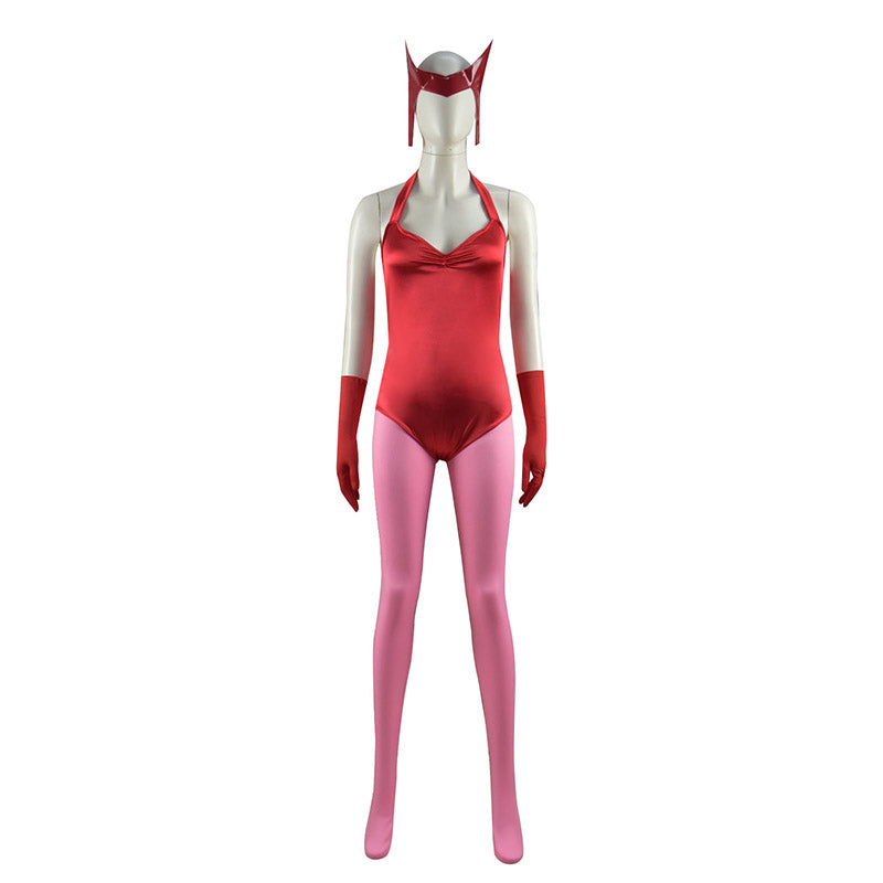 WandaVision Scarlet Witch Cosplay Costume Wanda Maximoff Women Red Jumpsuit - Image 5