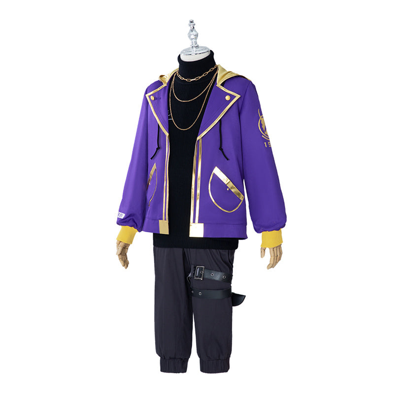 Virtual YouTuber Shxtou Shoto Cosplay Costumes Anime Purple Uniform Halloween 2022 - Image 2
