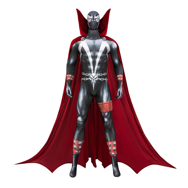 Spawn Cosplay Costumes Superhero Albert Simmons Jumpsuit with Cloak Halloween Outfit - Image 2