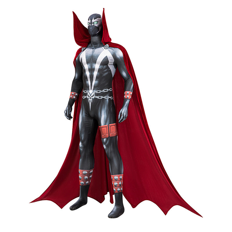 Spawn Cosplay Costumes Superhero Albert Simmons Jumpsuit with Cloak Halloween Outfit - Image 4