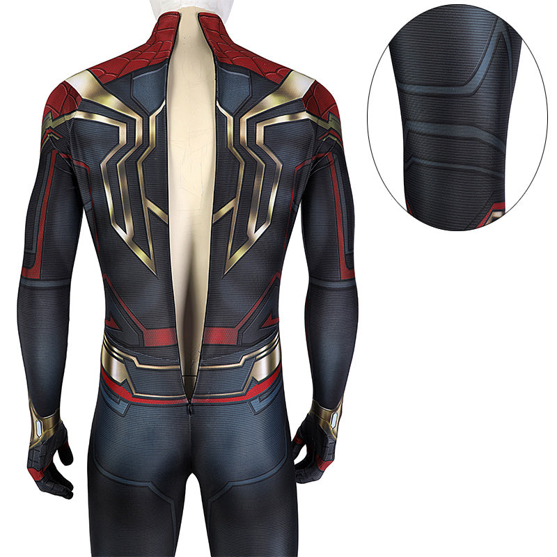 Spider-Man 3 Costume Spiderman No Way Home Peter Parker Cosplay Superhero Gold Jumpsuit - Image 11