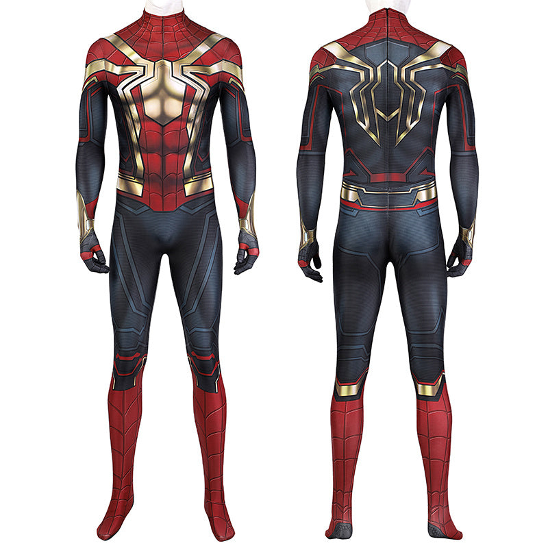 Spider-Man 3 Costume Spiderman No Way Home Peter Parker Cosplay Superhero Gold Jumpsuit - Image 3